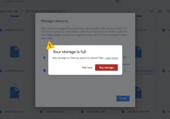 Google Drive Storage full alert