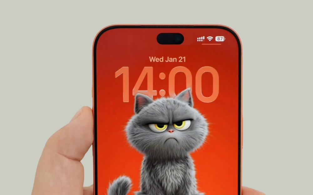 Image showing the smaller dynamic island design on the upcoming iPhone 18 Pro series