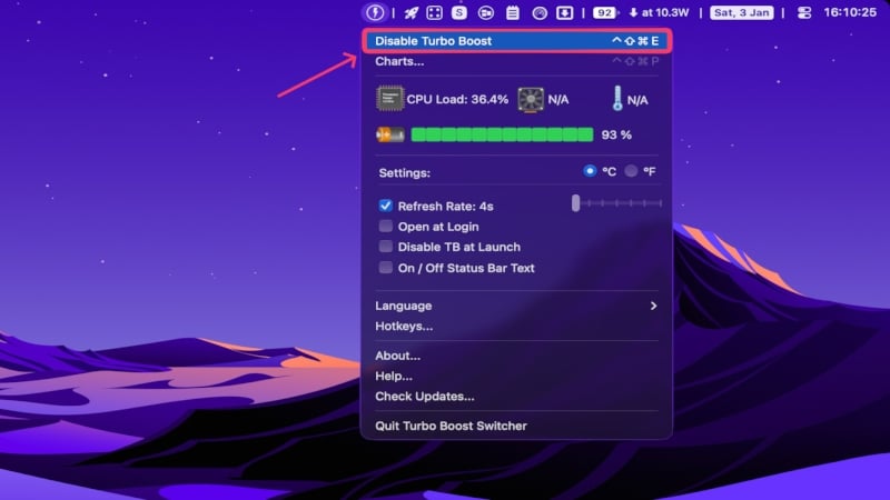 Turbo Boost Switcher