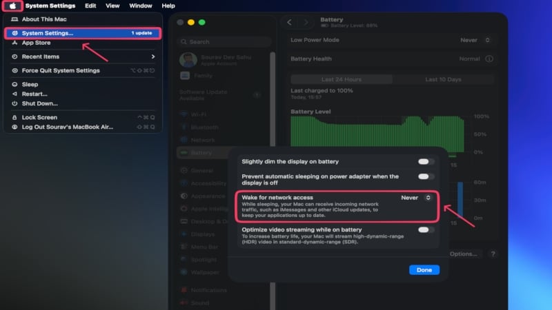 Disable Wake for Network Access