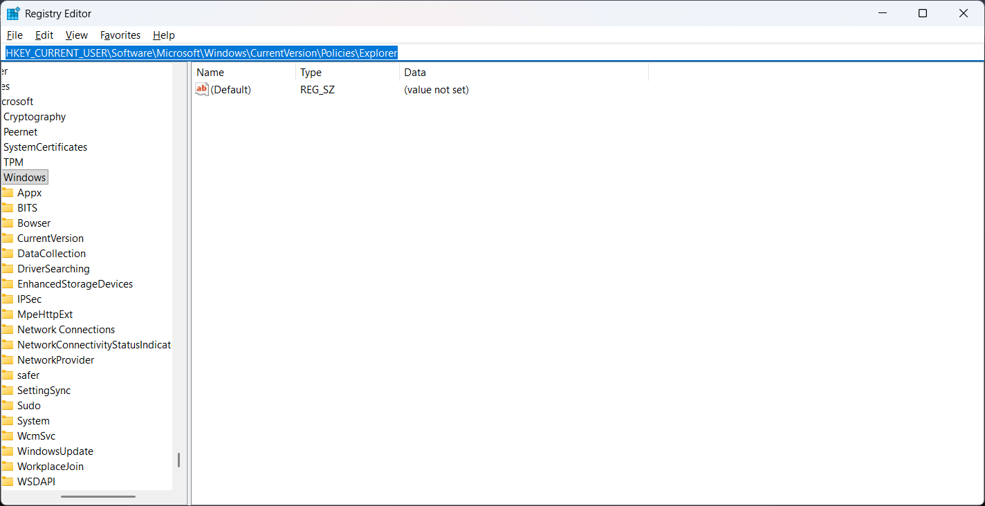 all apps registry editor