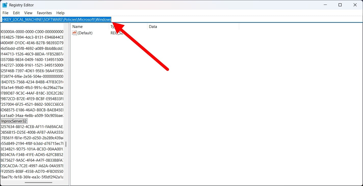 recommended section registry editor
