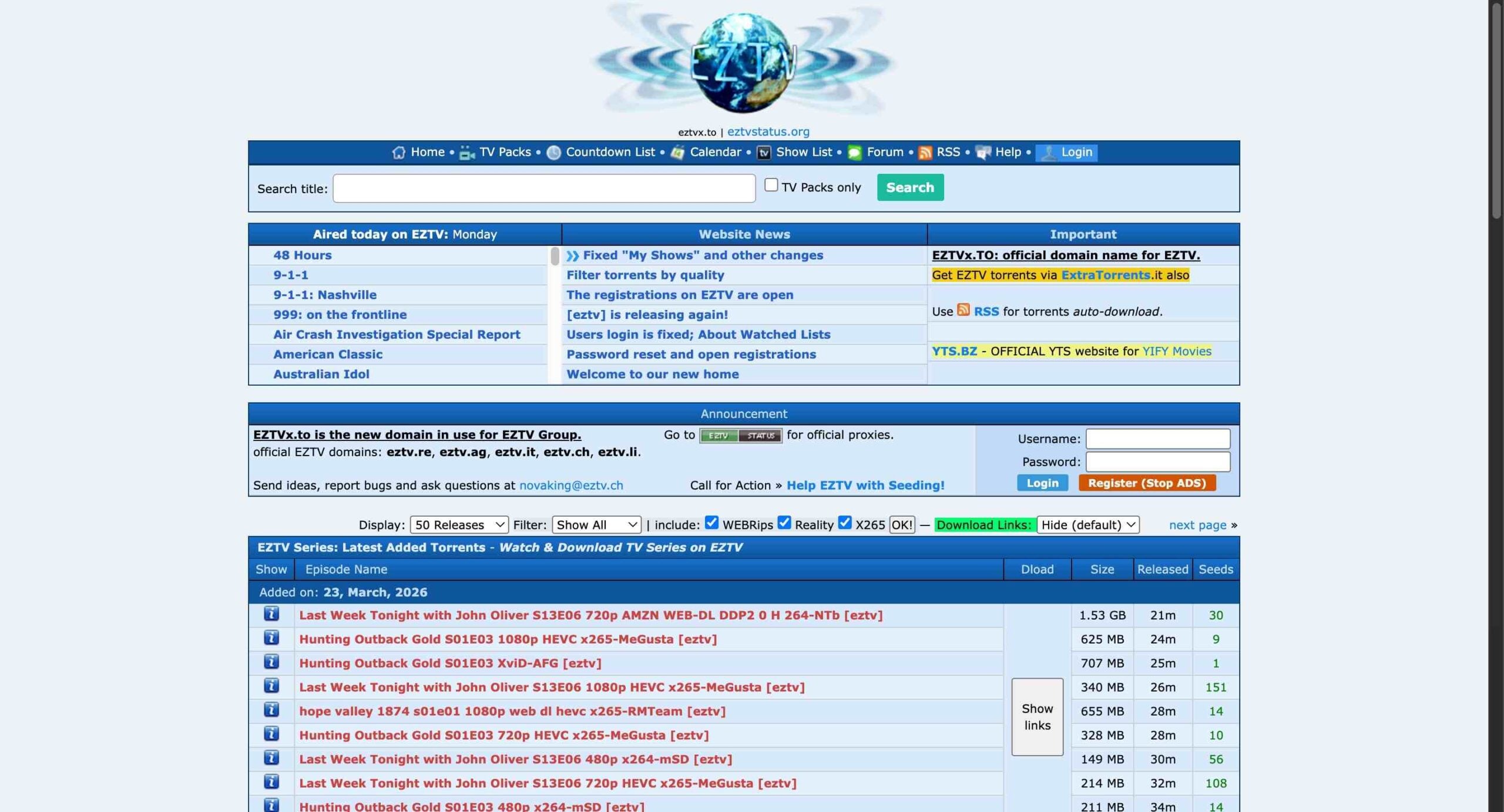 EzTV Proxy Site