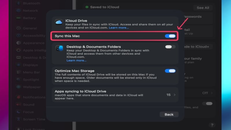 Disable iCloud Drive