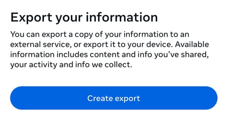 export information