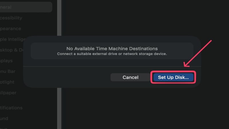 Set Up Backup Disk
