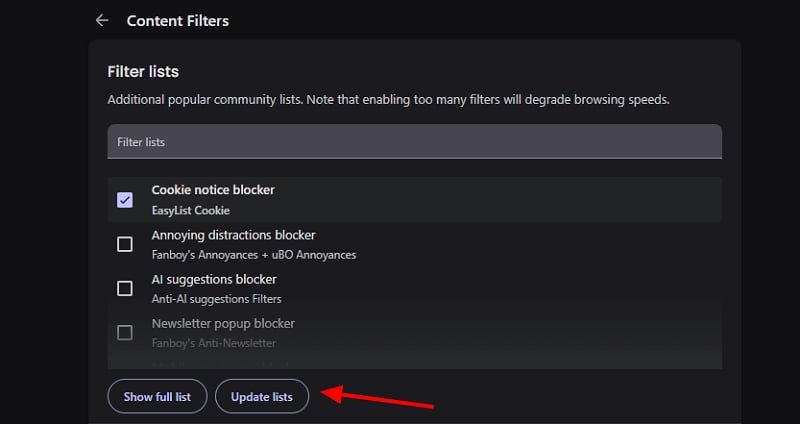 update content filters on brave browser update content filters on brave browser
