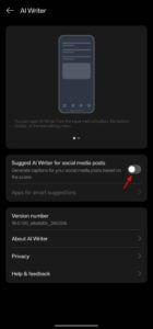 disable ai oneplus
