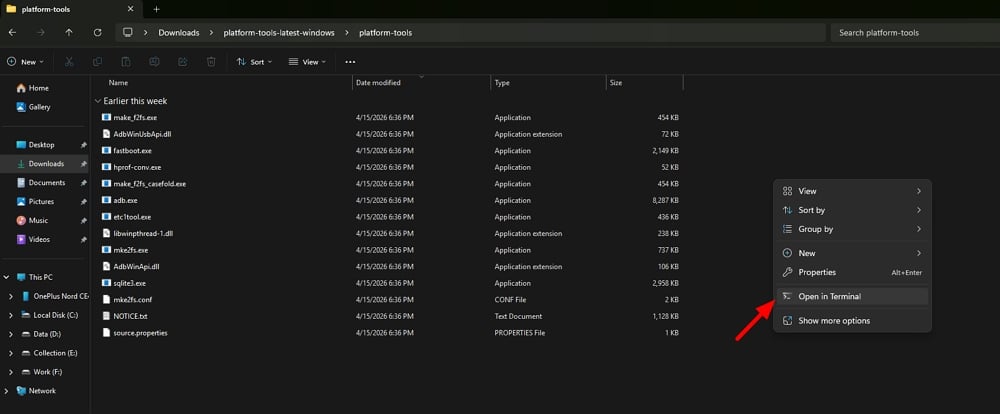 open sdk tools in terminal windows pc