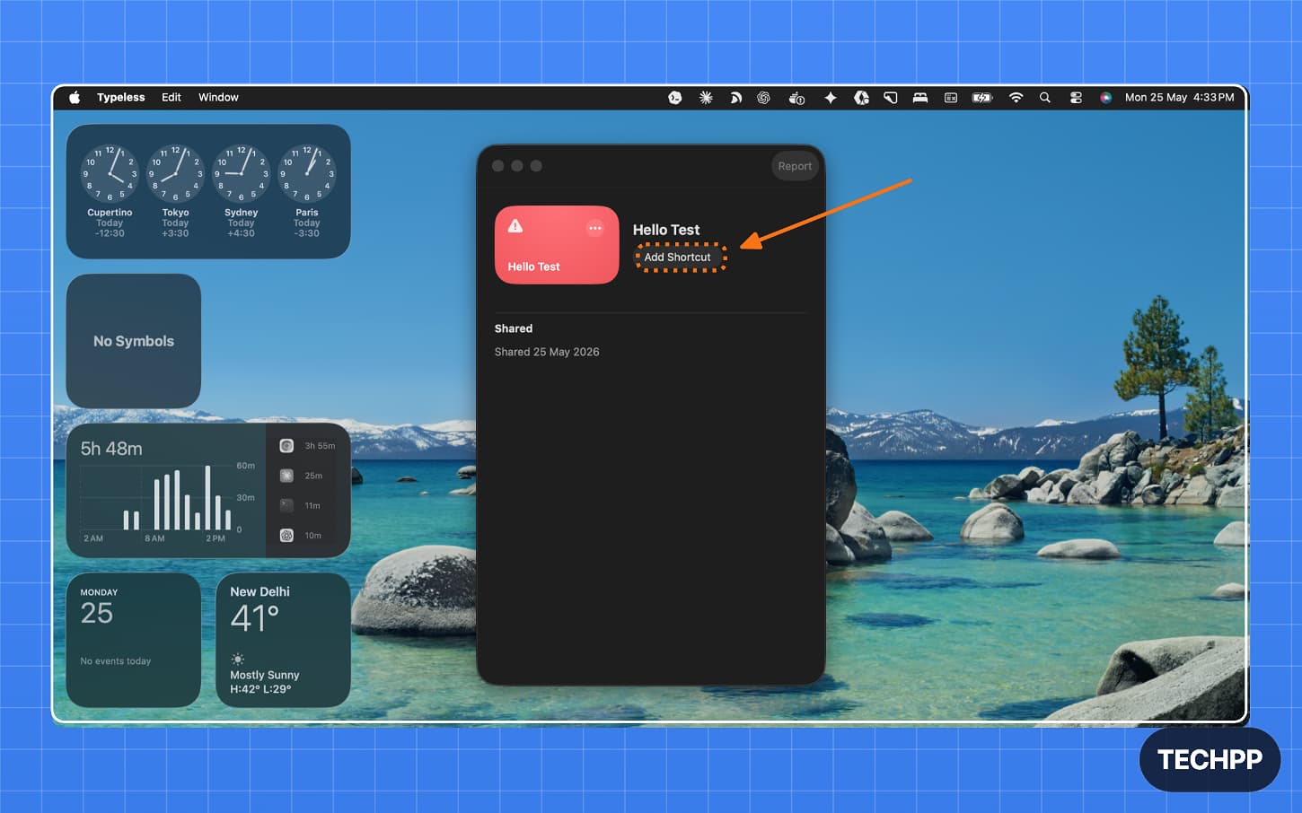 Add shortcut