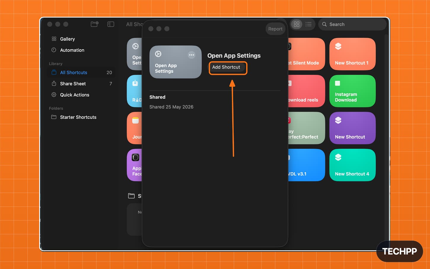 Add shortcut