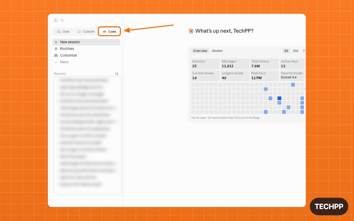 Claude code app code option