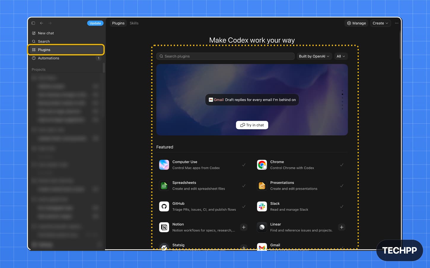 Codex Plugins page