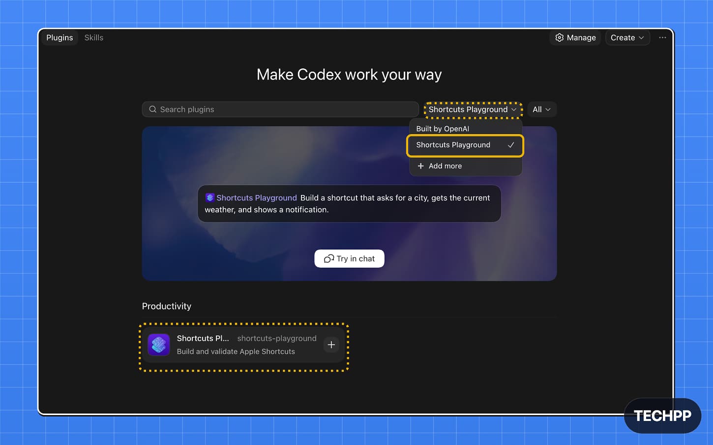 Find Shortcuts Playground plugin