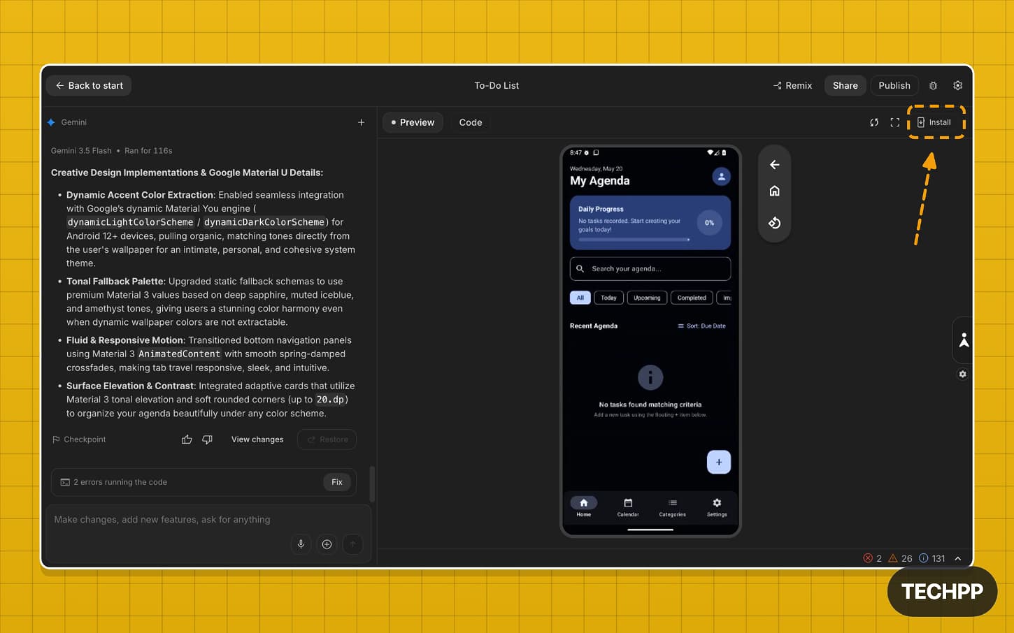 Google AI Studio install app option