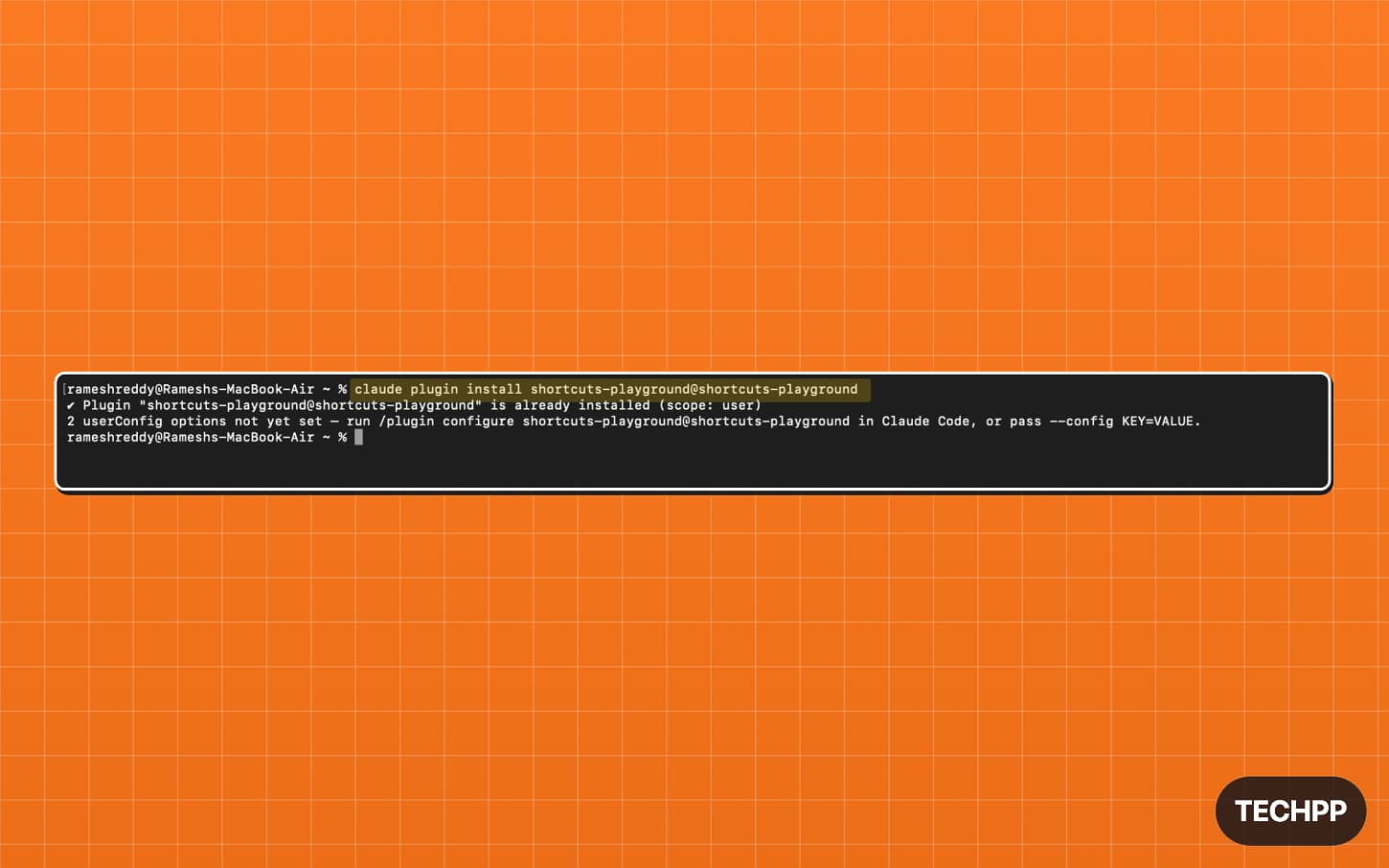 Install the shortcuts playground plugin