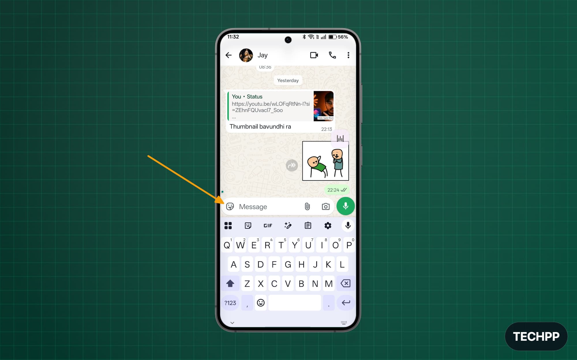 Stickers option on WhatsApp
