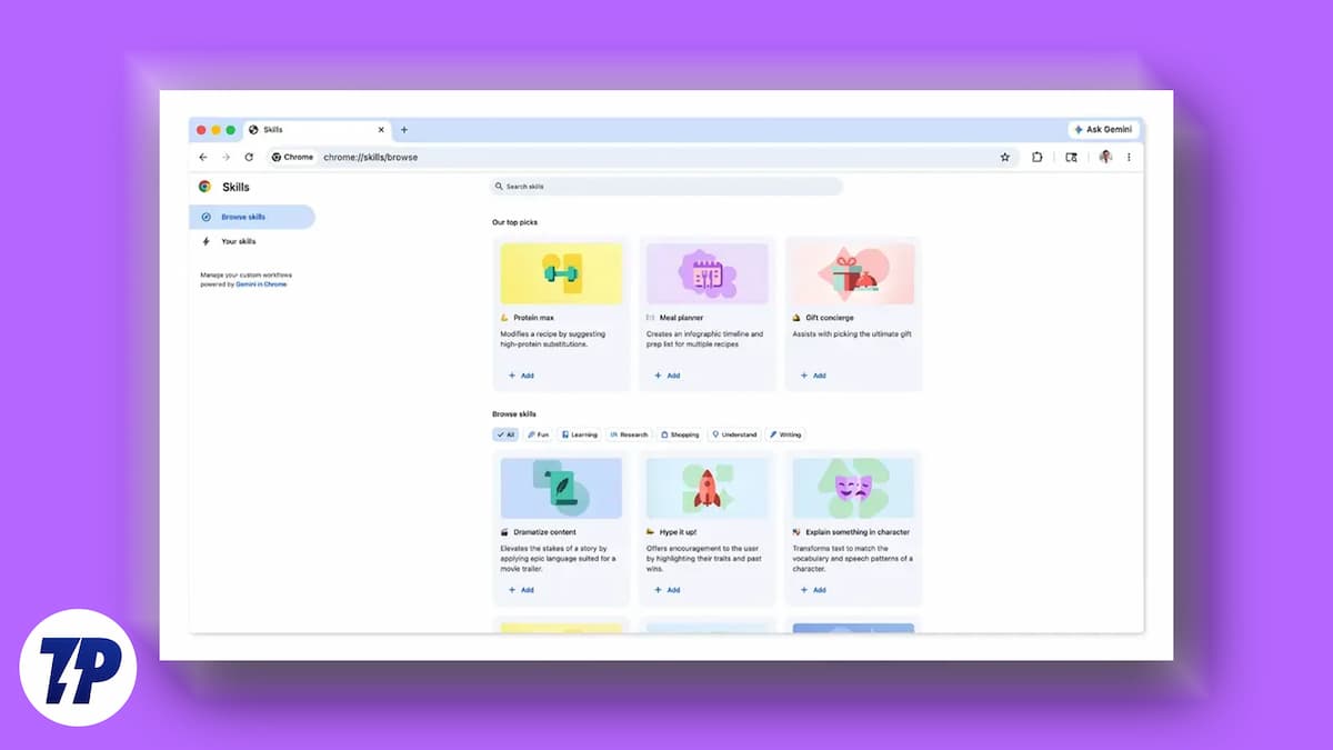 Use Google Chrome Skills Feature to Save Your Best AI Prompts - TechPP