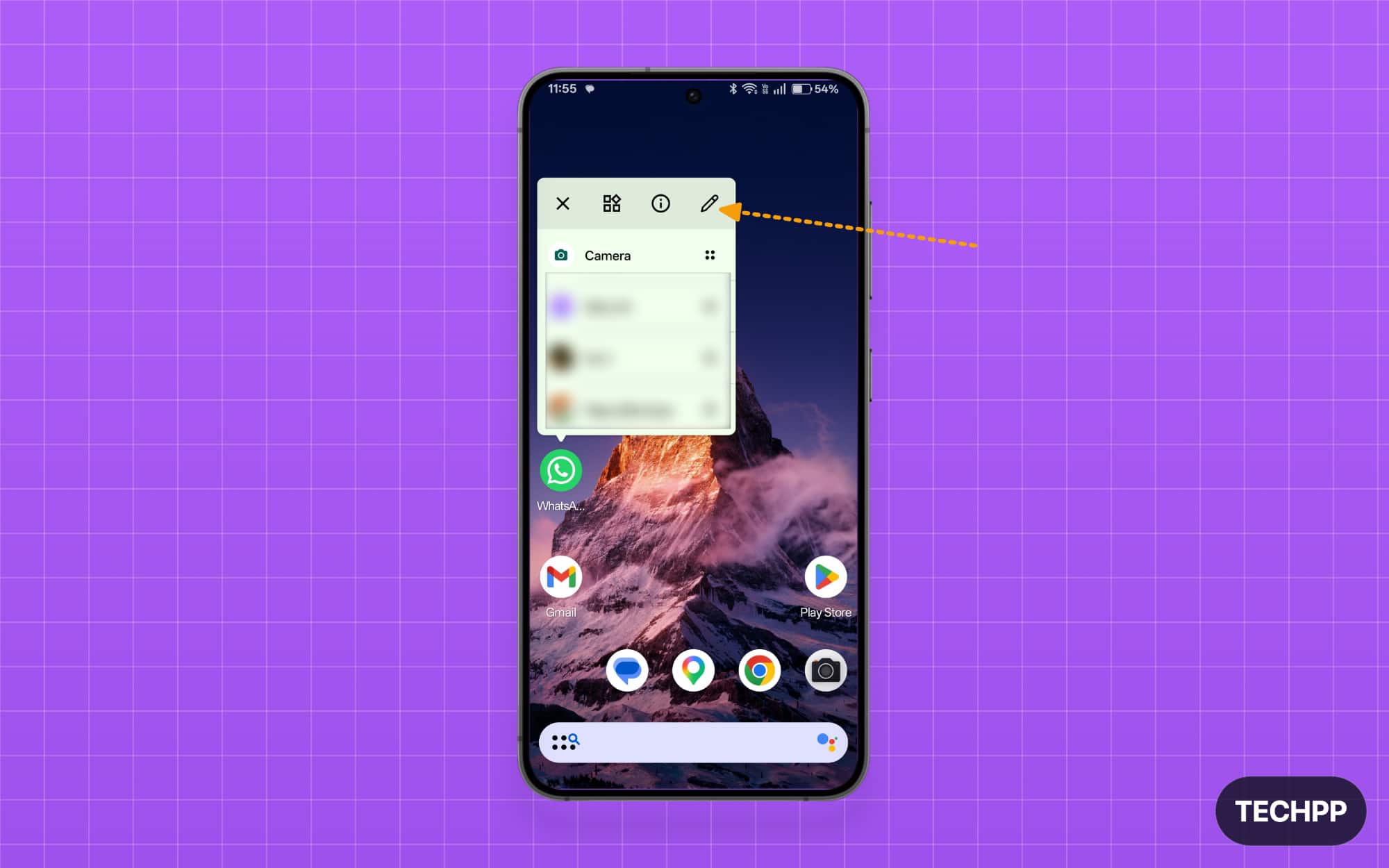 long press Whatsapp