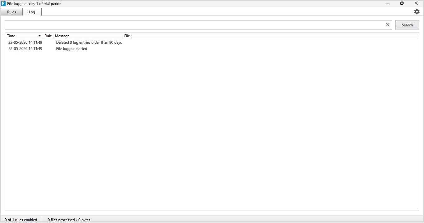 Checking File Juggler for logs.