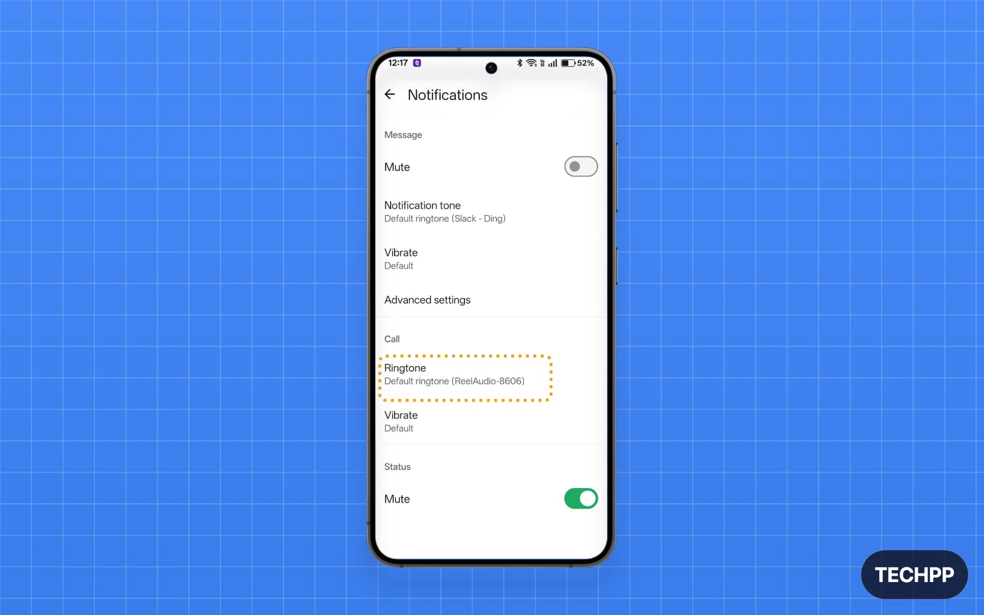 set custom call ringtone for individual chat