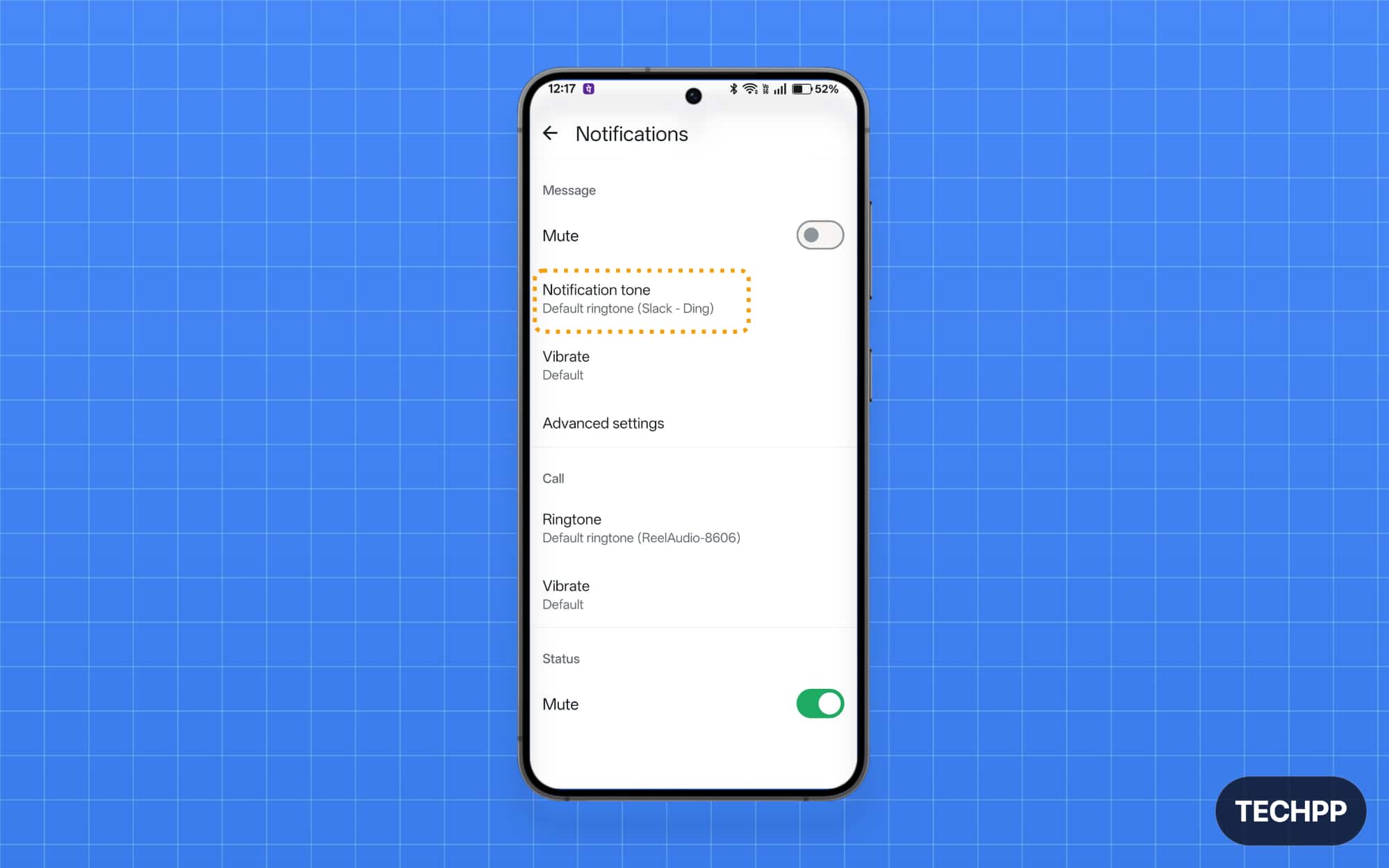 set custom message ringtone for individual chat