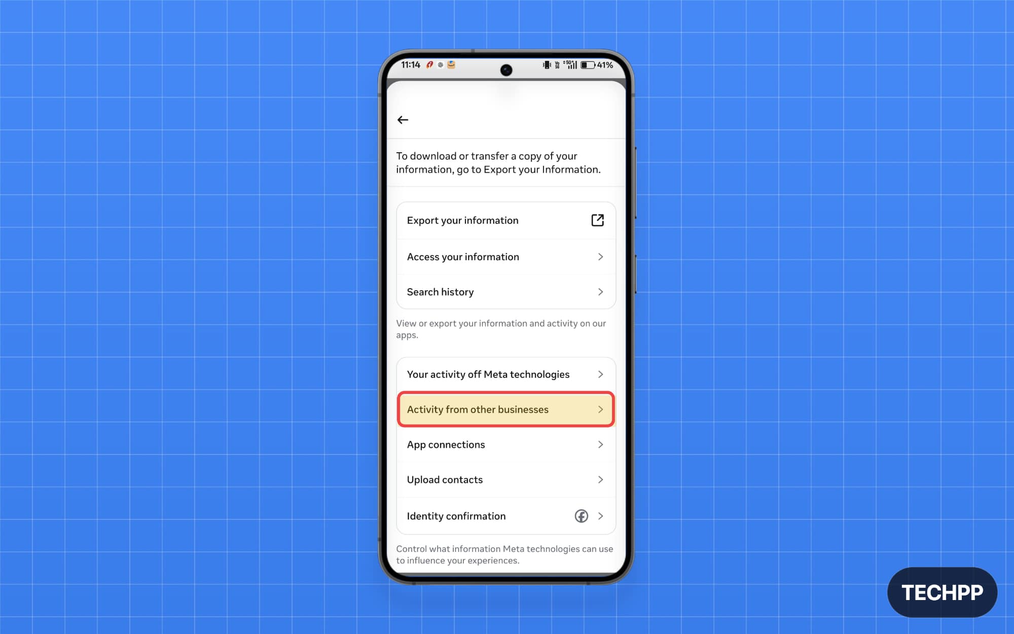 Activity from other businesses option