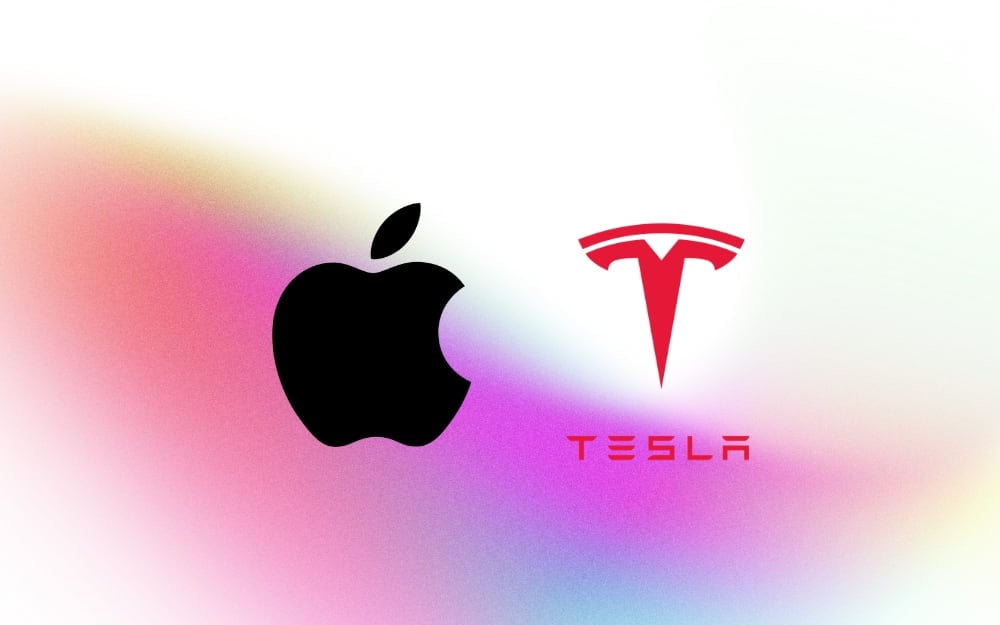Apple and Tesla logos