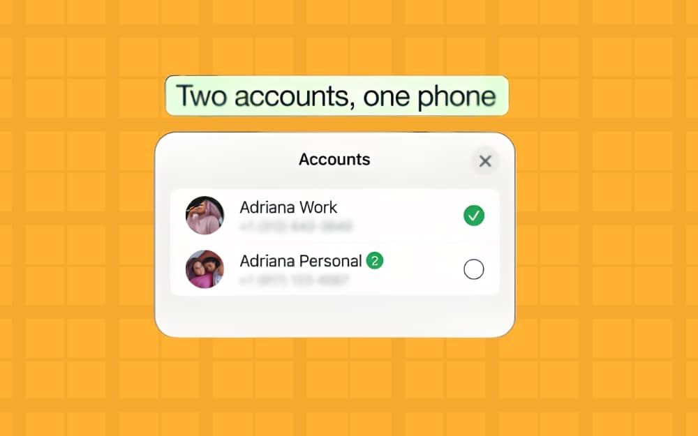 WhatsApp multi-account support on iPhone