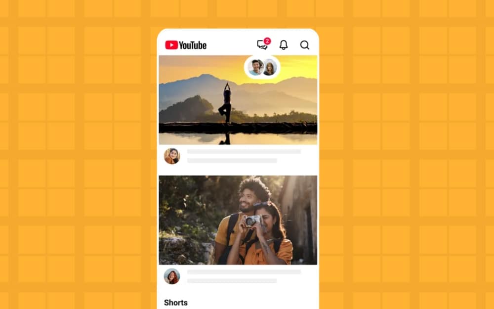 YouTube in-app messaging feature