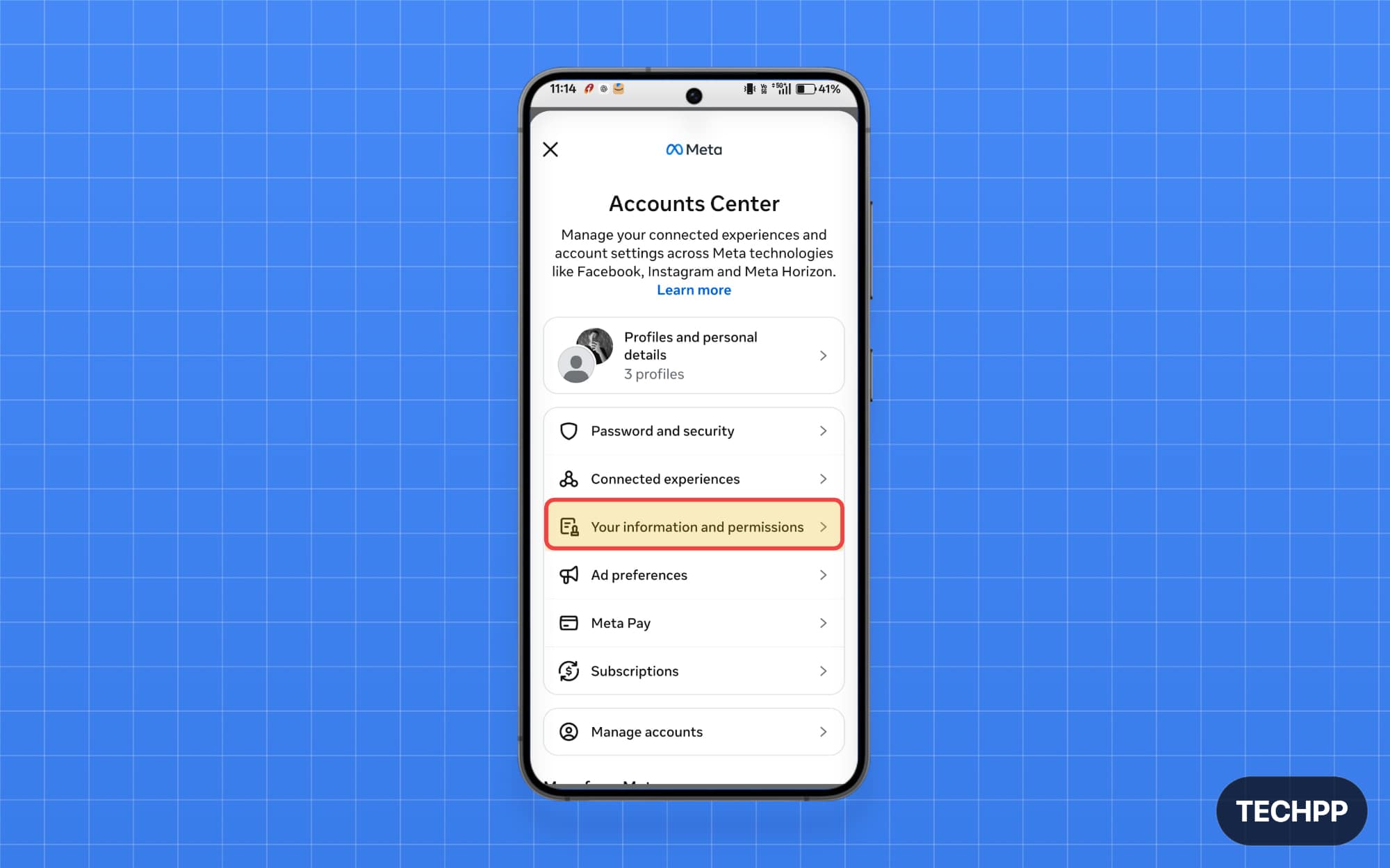 Your information and permissions