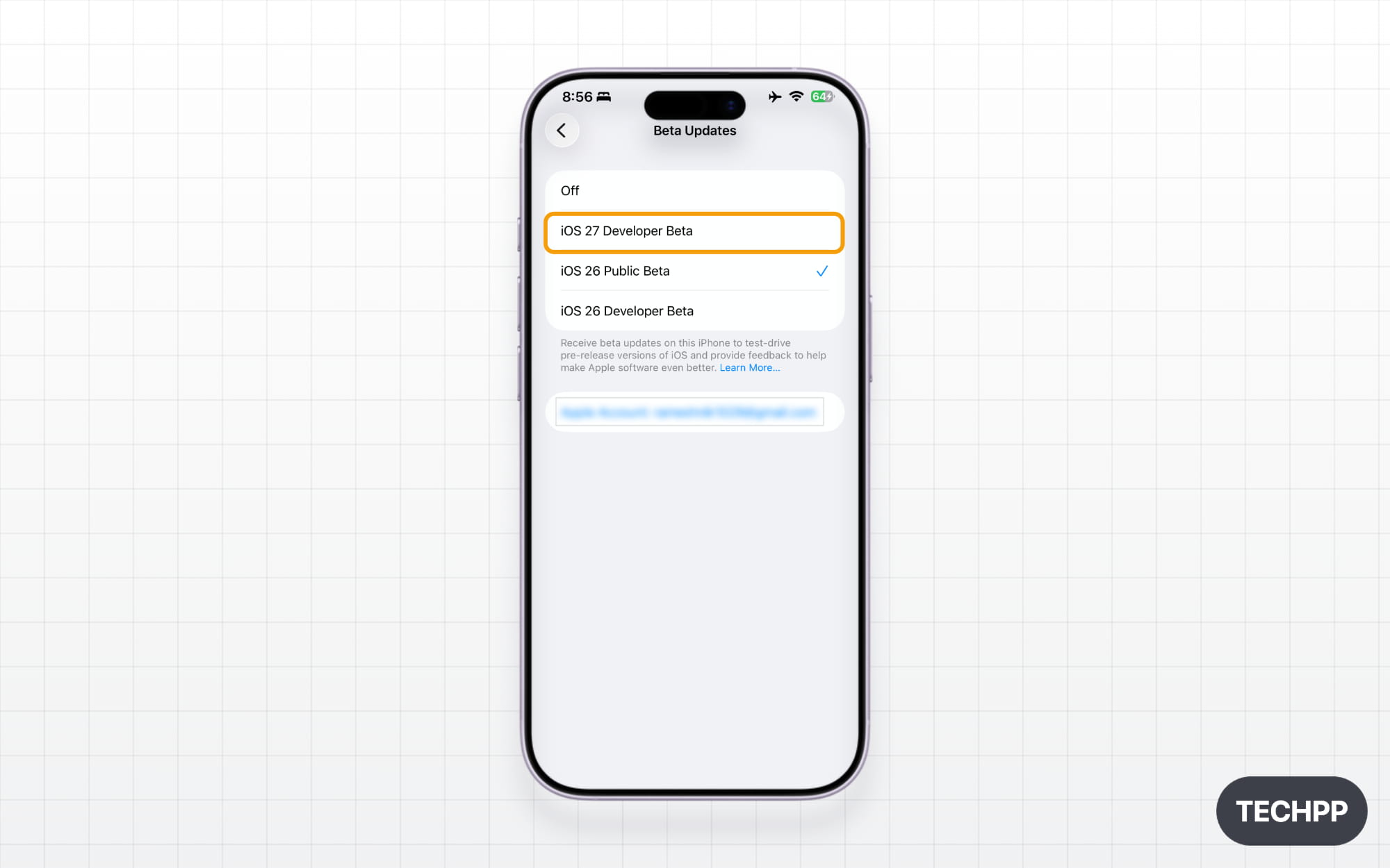 iOS 27 developer beta