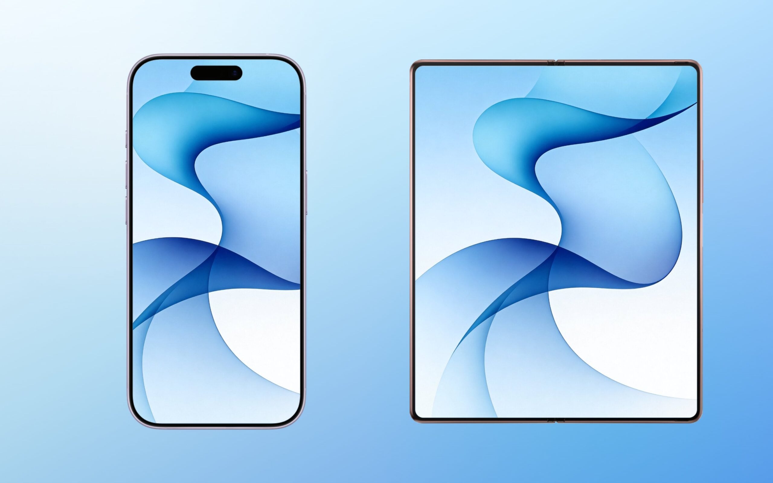 Blue Wallpaper PREVIEW ON iPhone + Galaxy Fold