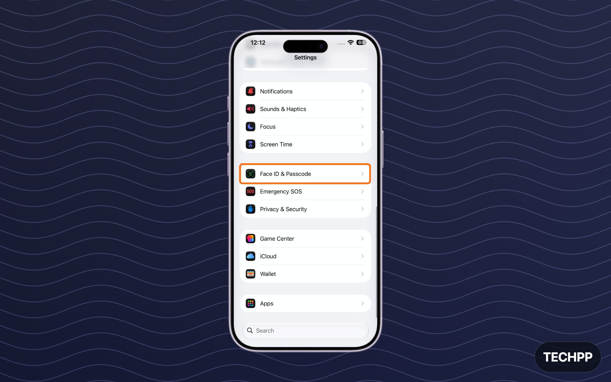 FaceID and passcode option