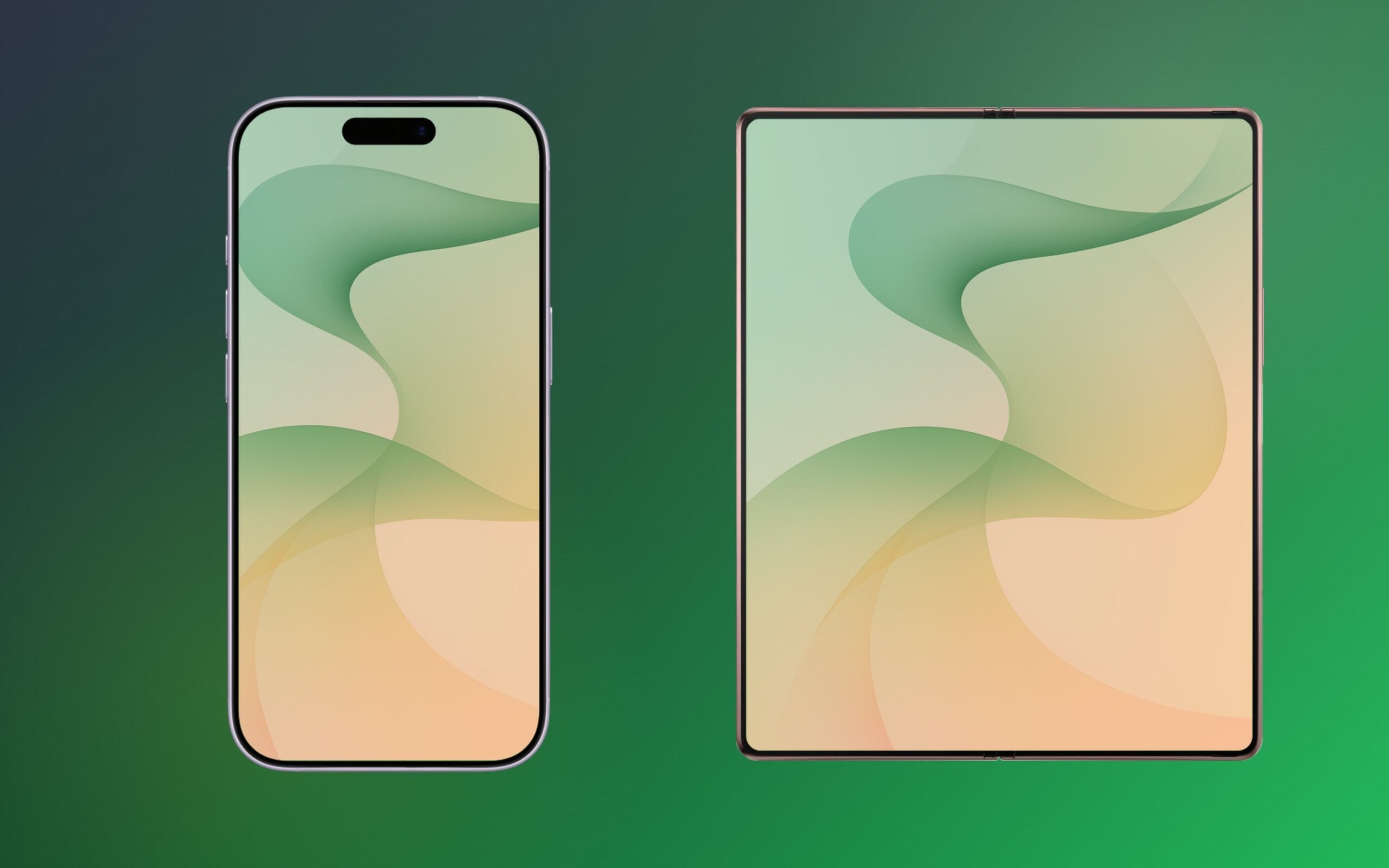 Golden Peach Wallpaper PREVIEW ON iPhone + Galaxy Fold