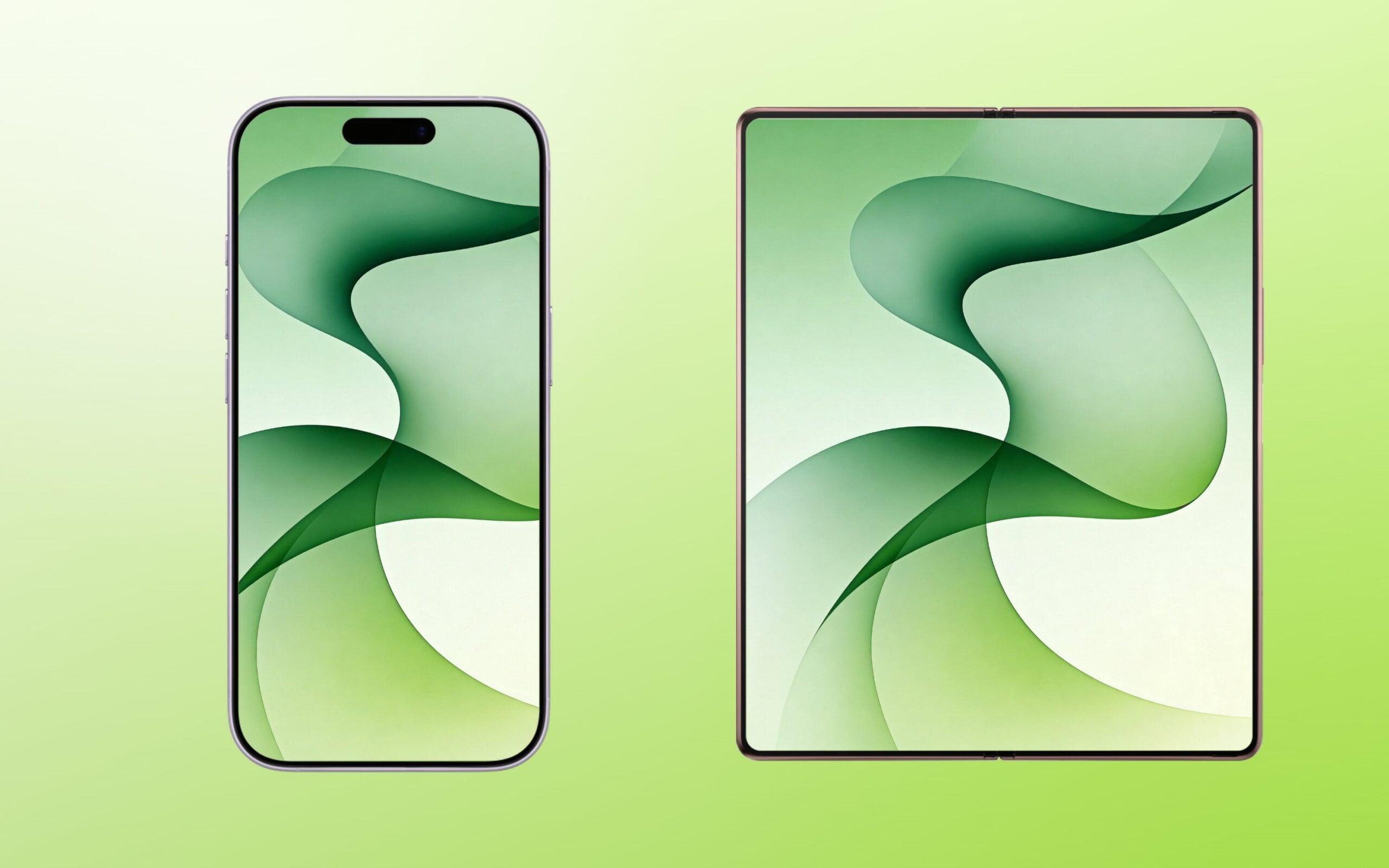 Green Wallpaper PREVIEW ON iPhone + Galaxy Fold