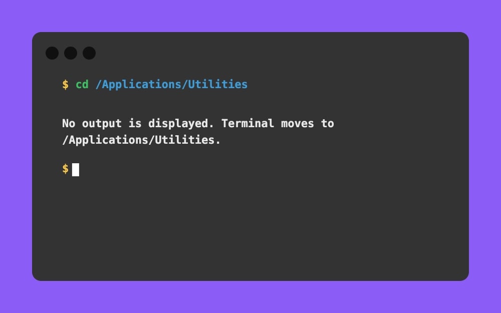 Mac Terminal - cd Applications Utilities