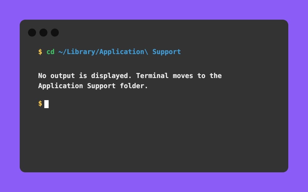 Mac Terminal - cd ~ Library Application Support