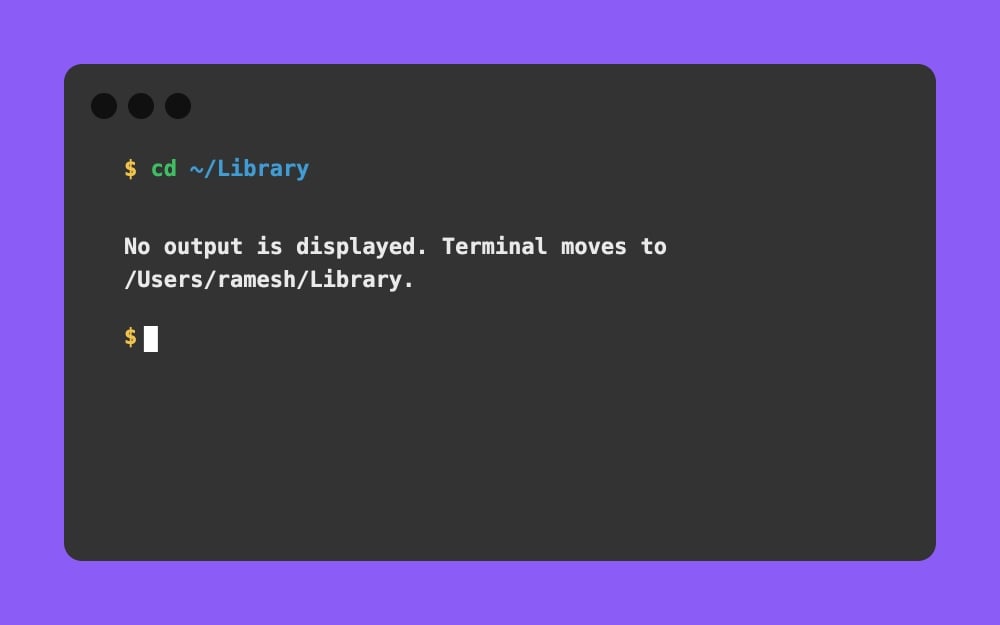 Mac Terminal - cd ~ Library