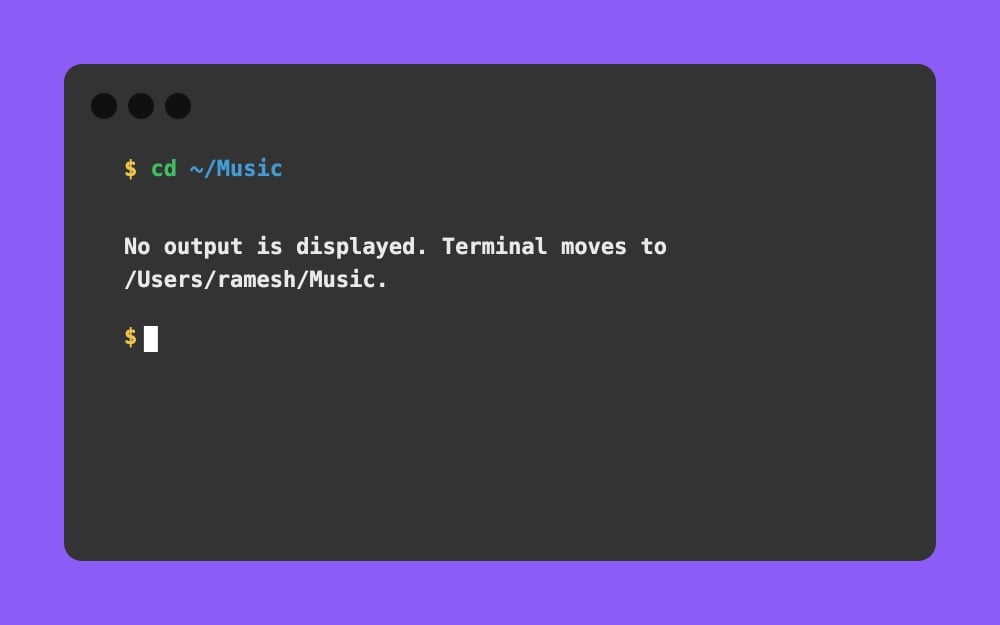 Mac Terminal - cd ~ Music