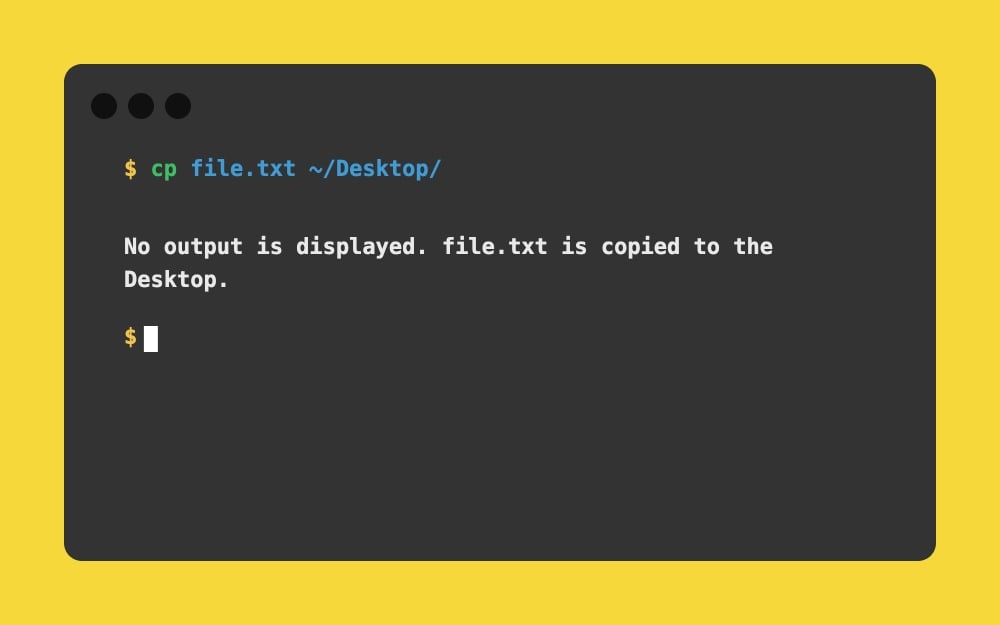 Mac Terminal - cp file.txt ~ Desktop