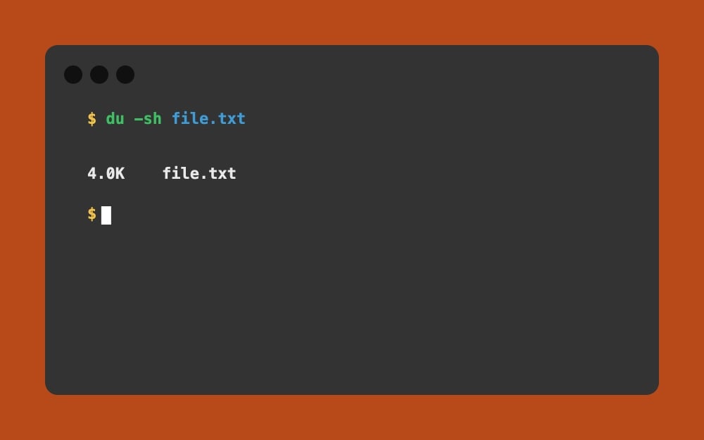 Mac Terminal - du -sh file.txt