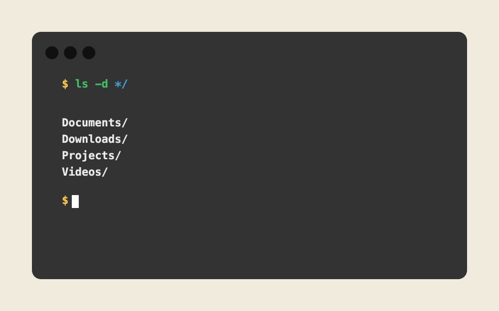 Mac Terminal - ls -d