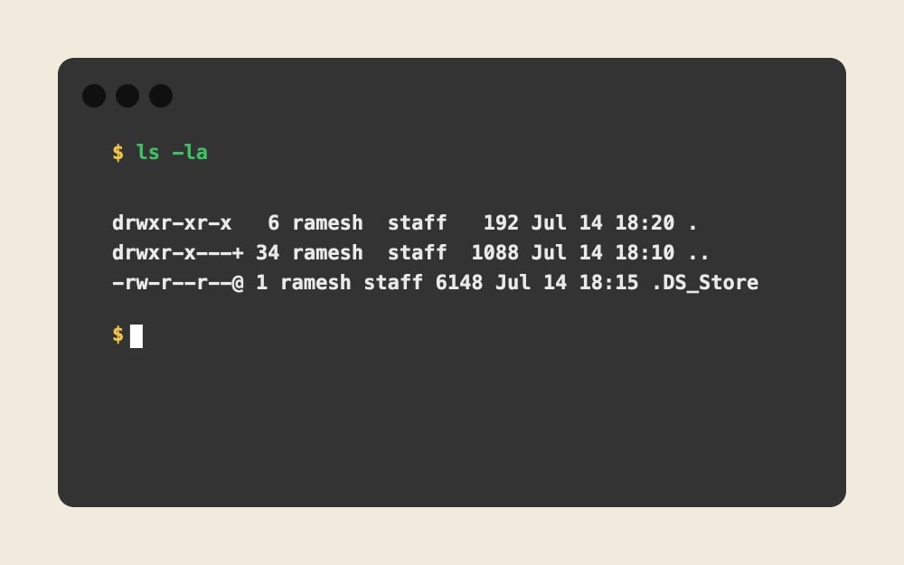 Mac Terminal - ls -la