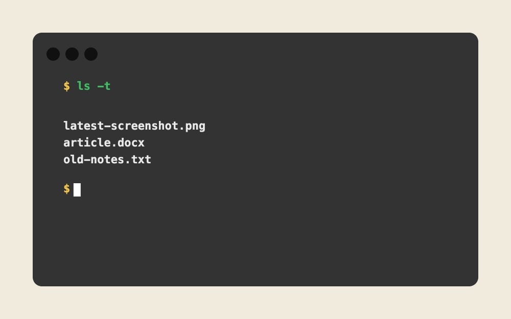 Mac Terminal - ls -t