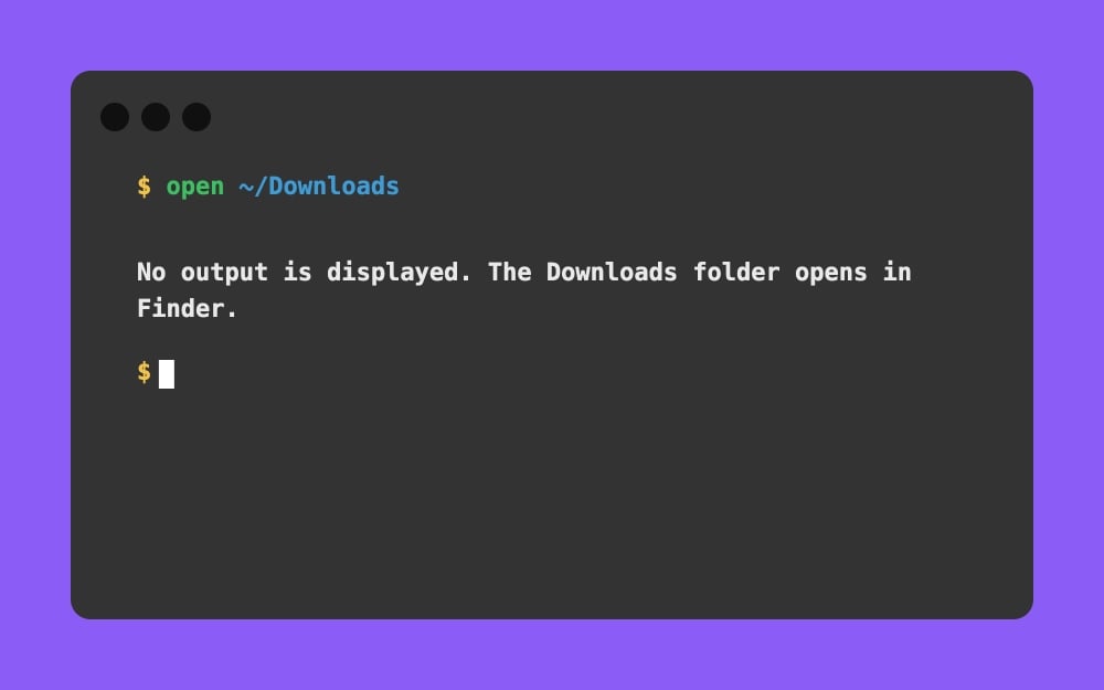 Mac Terminal - open ~ Downloads