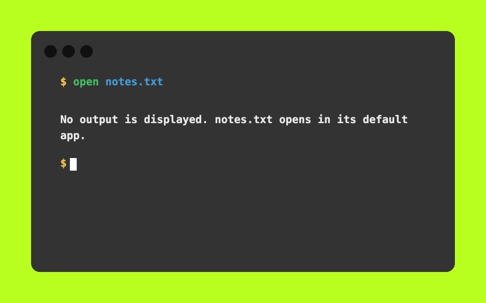 Mac Terminal - open notes.txt