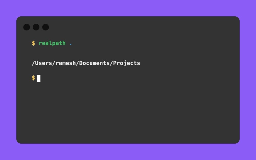 Mac Terminal - realpath .