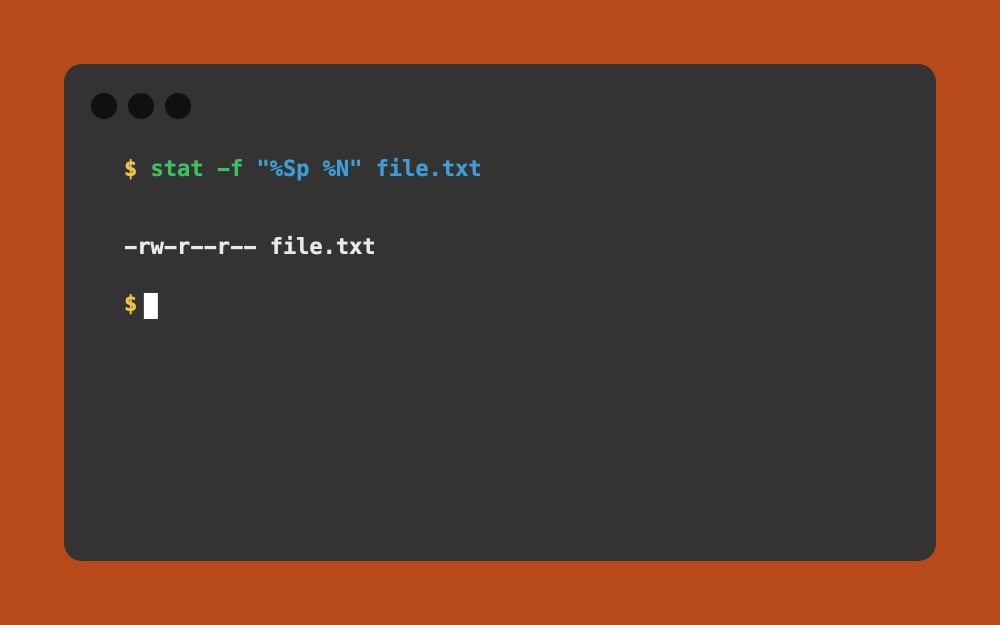 Mac Terminal - stat -f %Sp %N file.txt