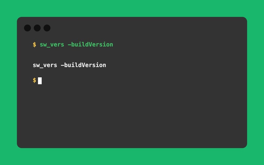 Mac Terminal - sw_vers -buildVersion